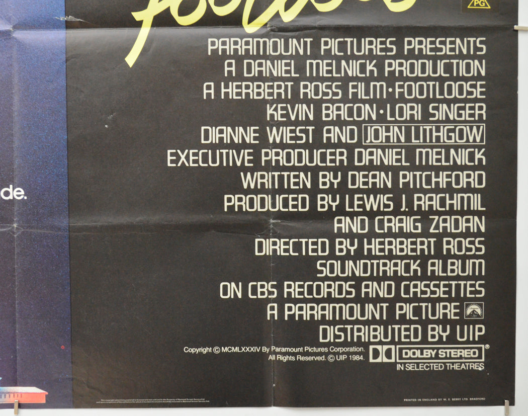 FOOTLOOSE (Bottom Right) Cinema Quad Movie Poster 