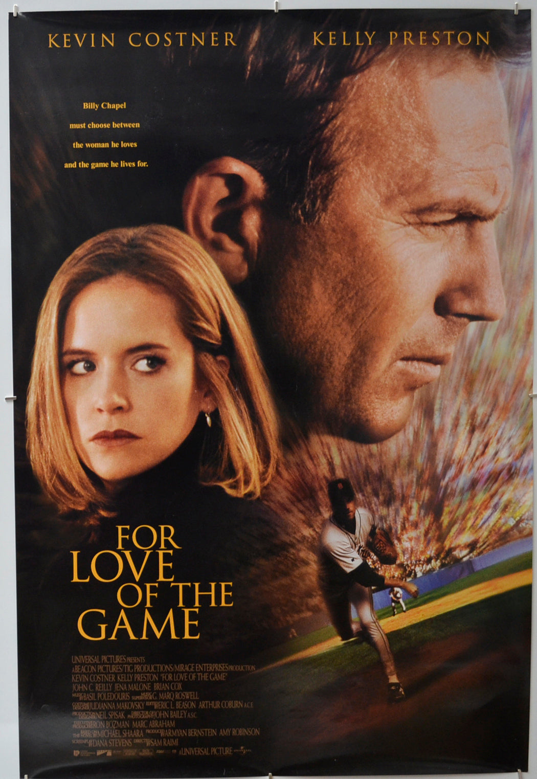 For Love Of The Game Original One Sheet Poster - Film Poster - Movie Poster