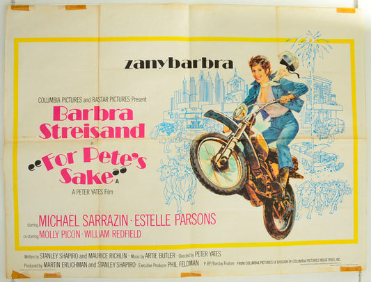 For Pete's Sake Original British Quad Poster - Film Poster - Movie Poster 