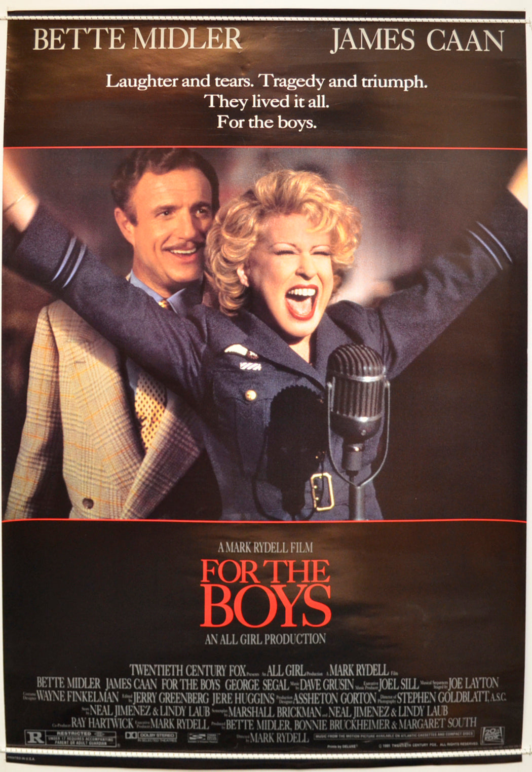 For The Boys  Original One Sheet Poster - Film Poster - Movie Poster 