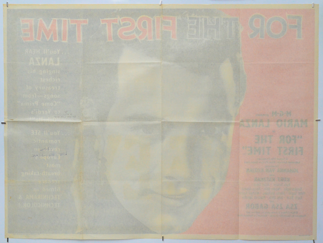 For the First Time (Back) Cinema Quad Movie Poster 