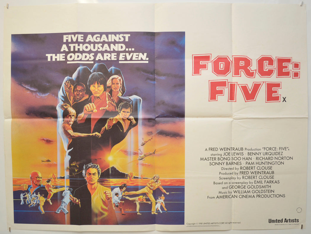 Force Five  Original Quad Poster - Film Poster - Movie Poster