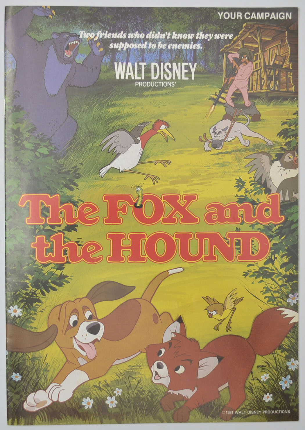 The Fox And The Hound Original 20 Page Cinema Exhibitors Campaign Press Book (UK)