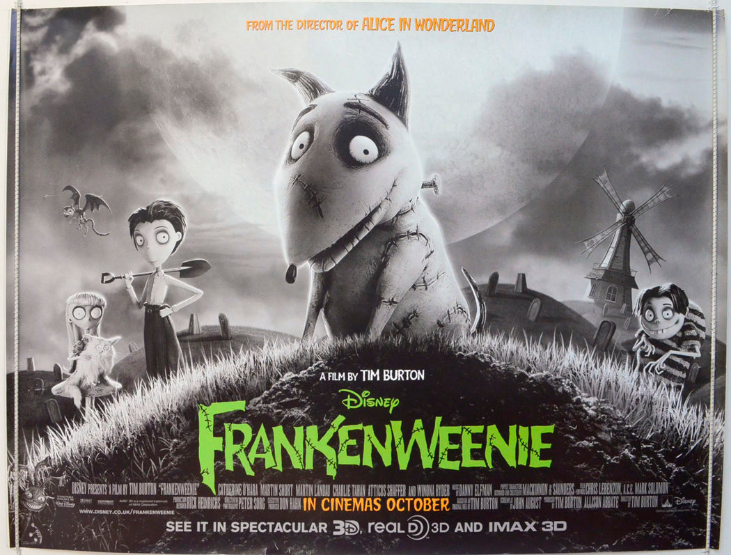 Frankenweenie Original British Quad Poster - Film Poster - Movie Poster 