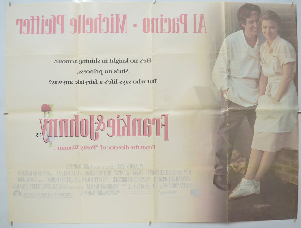 FRANKIE AND JOHNNY (Back) Cinema Quad Movie Poster 