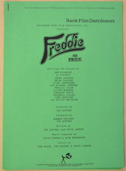 FREDDIE AS F.R.O.7. Original Cinema Press Kit – Production Info 