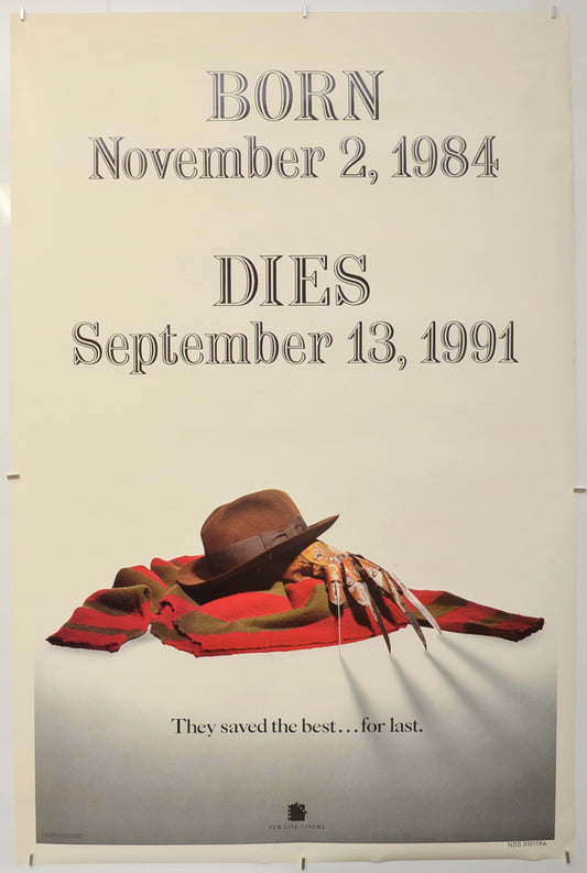 Freddy's Dead - The Final Nightmare A Nightmare On Elm Street Part 6 (Teaser / Advance Version)  Original One Sheet Poster - Film Poster - Movie Poster