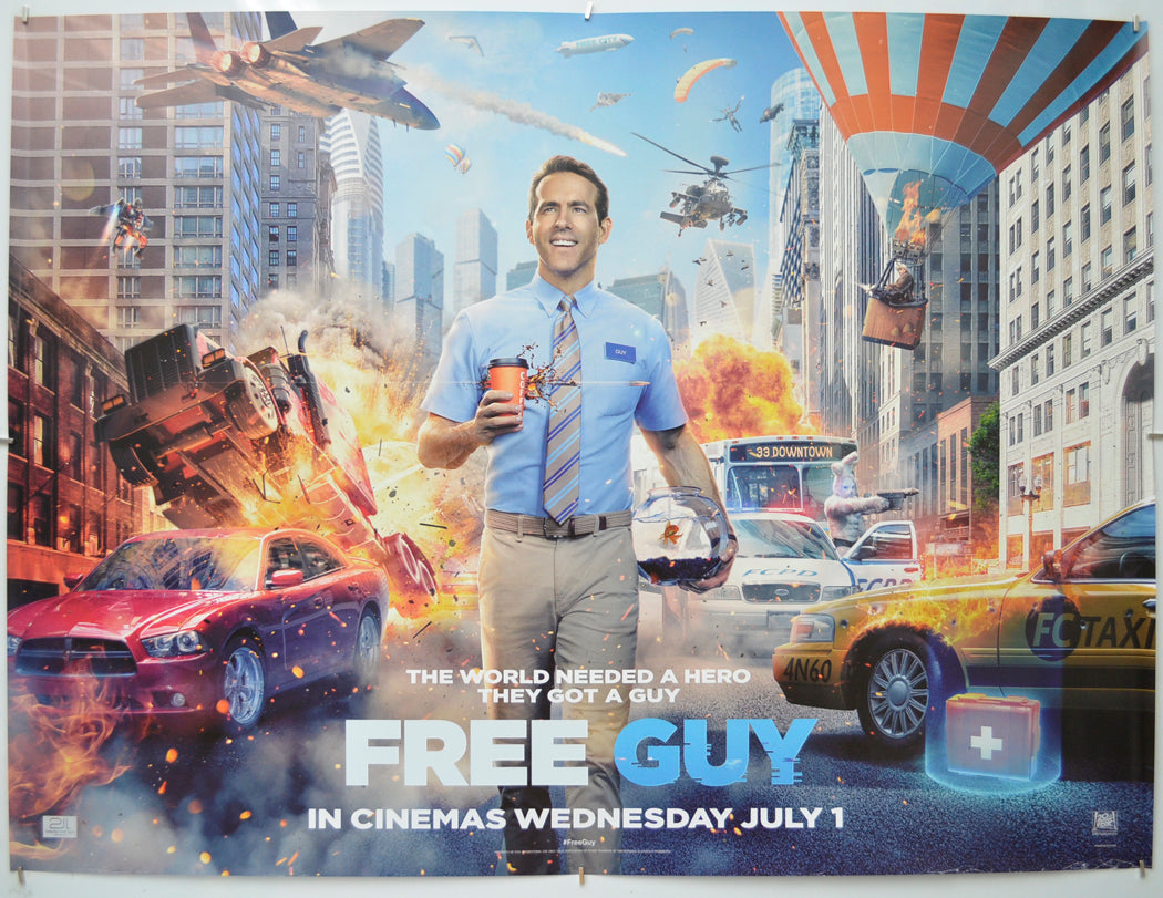 Free Guy - Original Quad Poster - Film Poster - Movie Poster