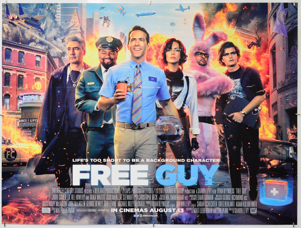 Free Guy - Original Quad Poster - Film Poster - Movie Poster