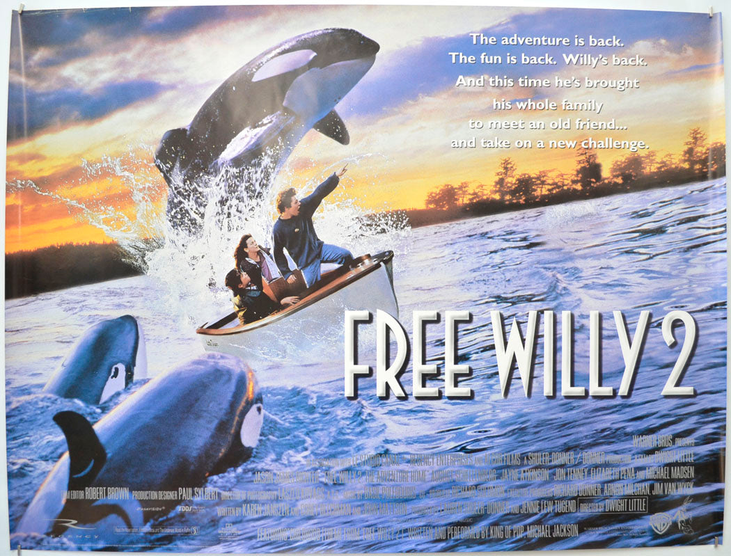 Free Willy 2 Original Quad Poster - Film Poster - Movie Poster