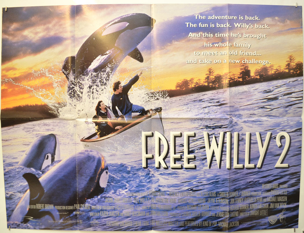 Free Willy 2  Original Quad Poster - Film Poster - Movie Poster