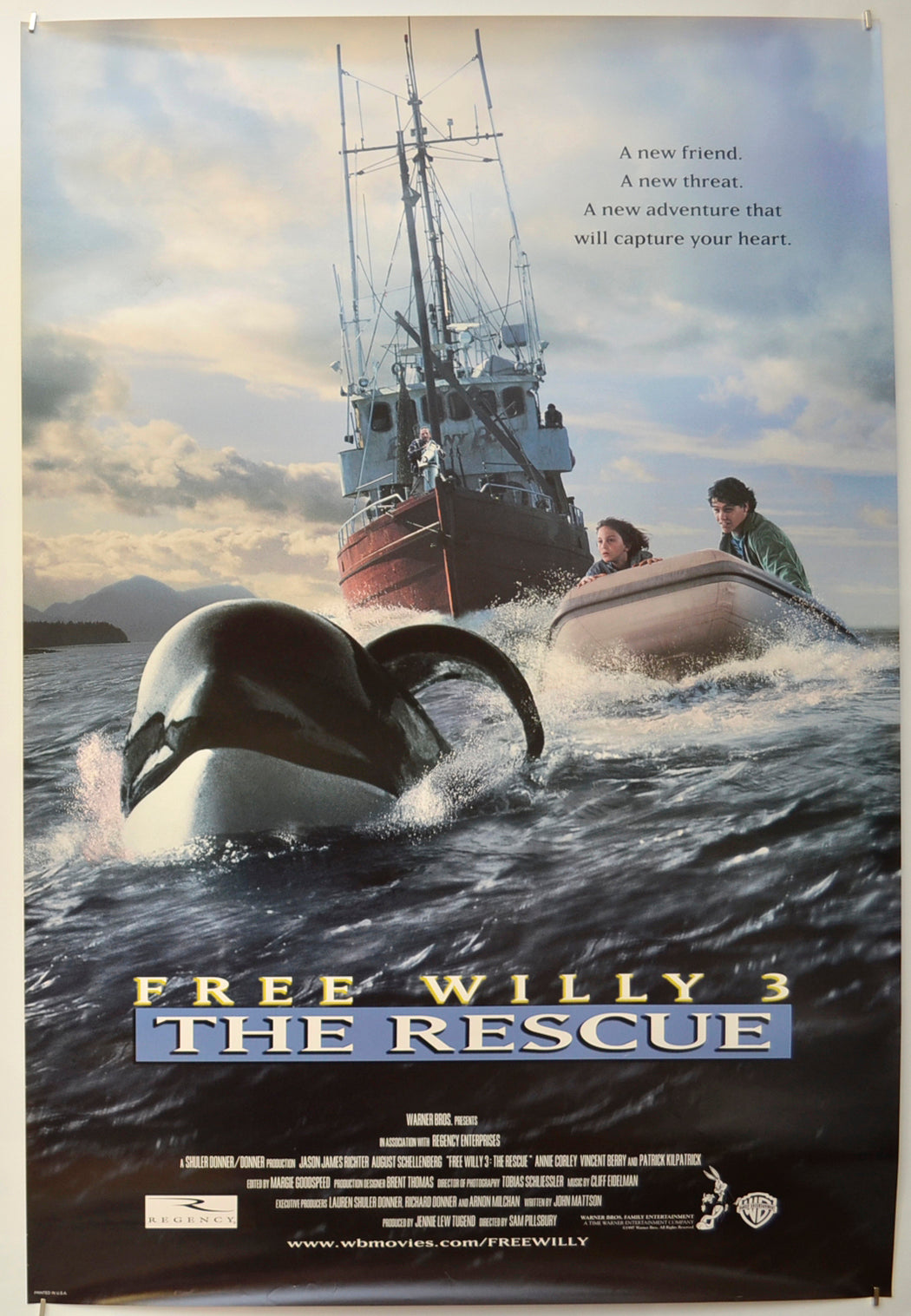 Free Willy 3 : The Rescue Original One Sheet Poster - Film Poster - Movie Poster  