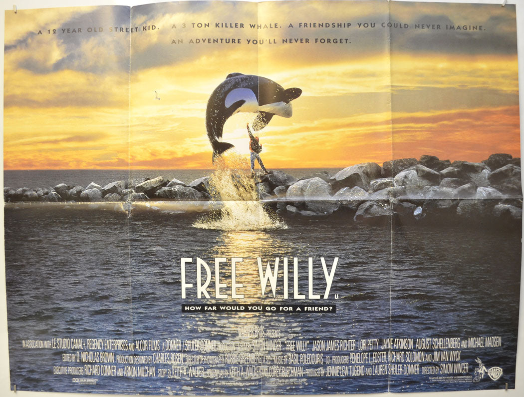 Free Willy  Original Quad Poster - Film Poster - Movie Poster