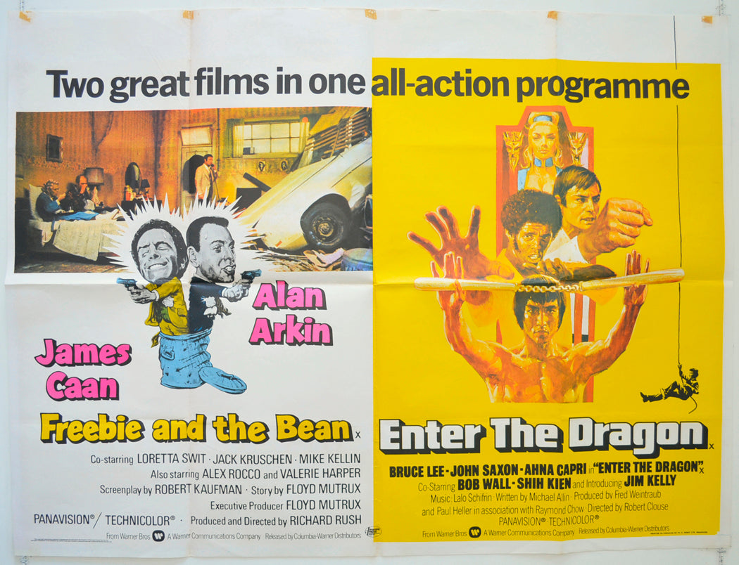 Freebie And The Bean / Enter The Dragon  Original British Quad Poster - Film Poster - Movie Poster 