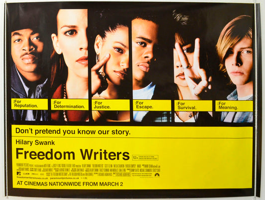 Freedom Writers  Original British Quad Poster - Film Poster - Movie Poster