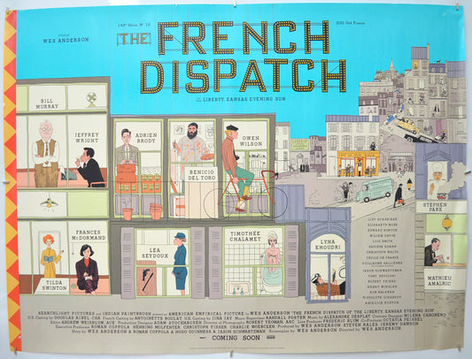The French Dispatch (Teaser / Advance Version) Original Quad Poster - Film Poster - Movie Poster 