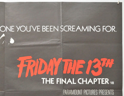 FRIDAY 13TH : THE FINAL CHAPTER (Top Right) Cinema Quad Movie Poster 