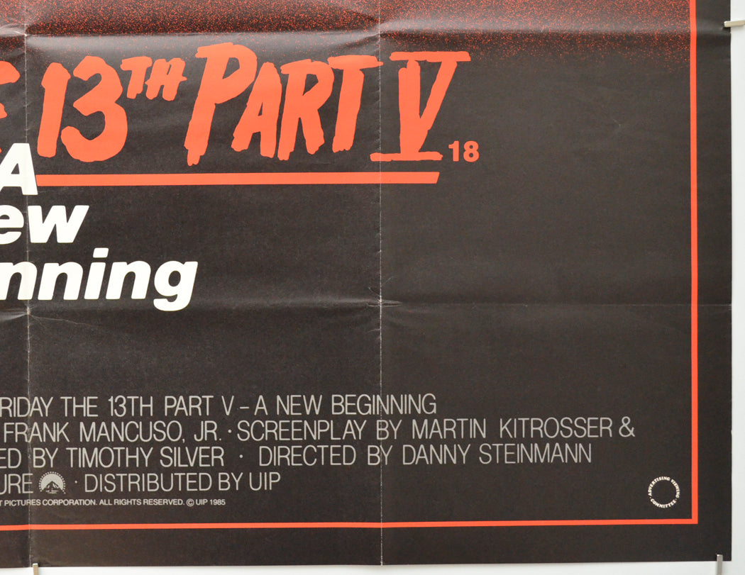 FRIDAY THE 13TH PART V : A NEW BEGINNING (Bottom Right) Cinema Quad Movie Poster 