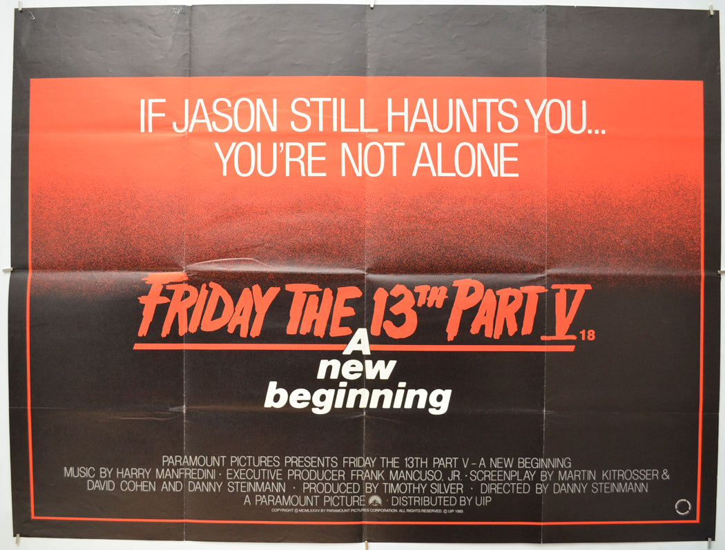 Friday The 13th Part V : A New Beginning Original Quad Poster - Film Poster - Movie Poster