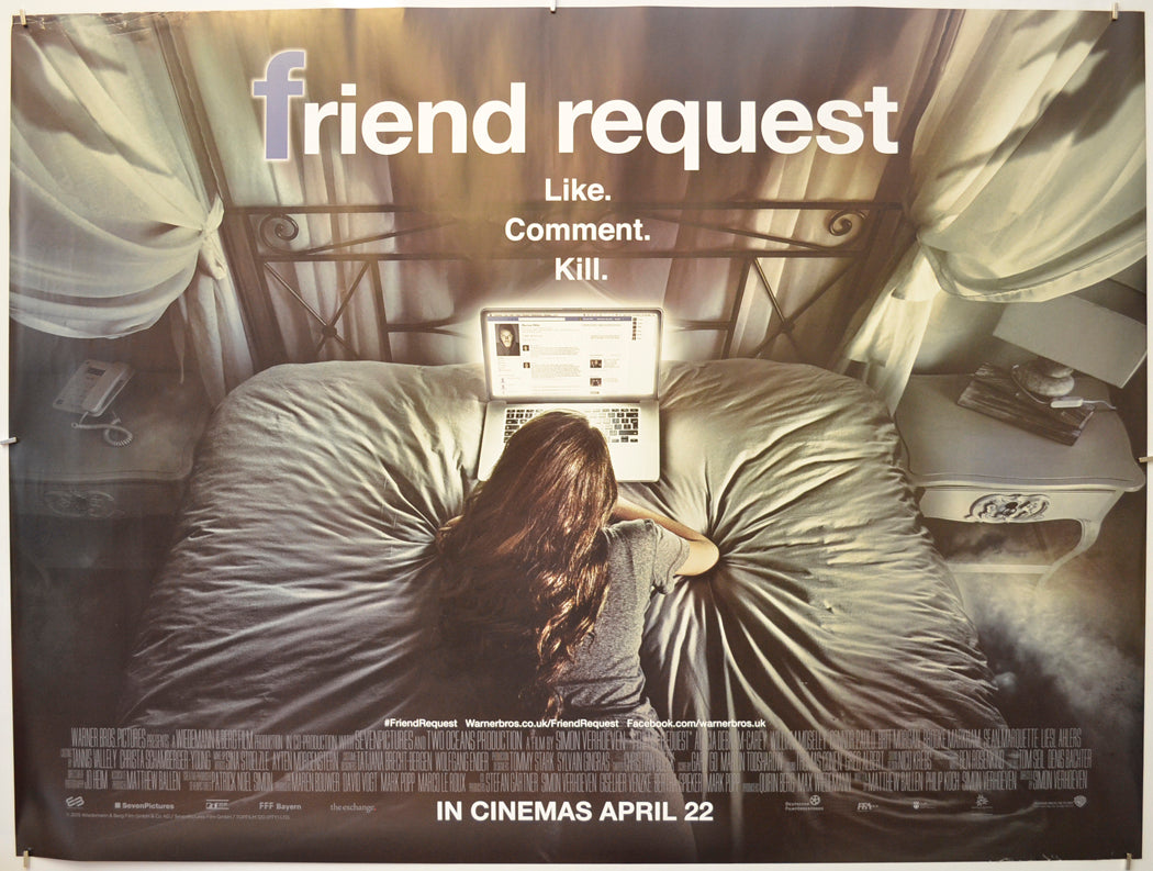 Friend Request  Original Quad Poster - Film Poster - Movie Poster