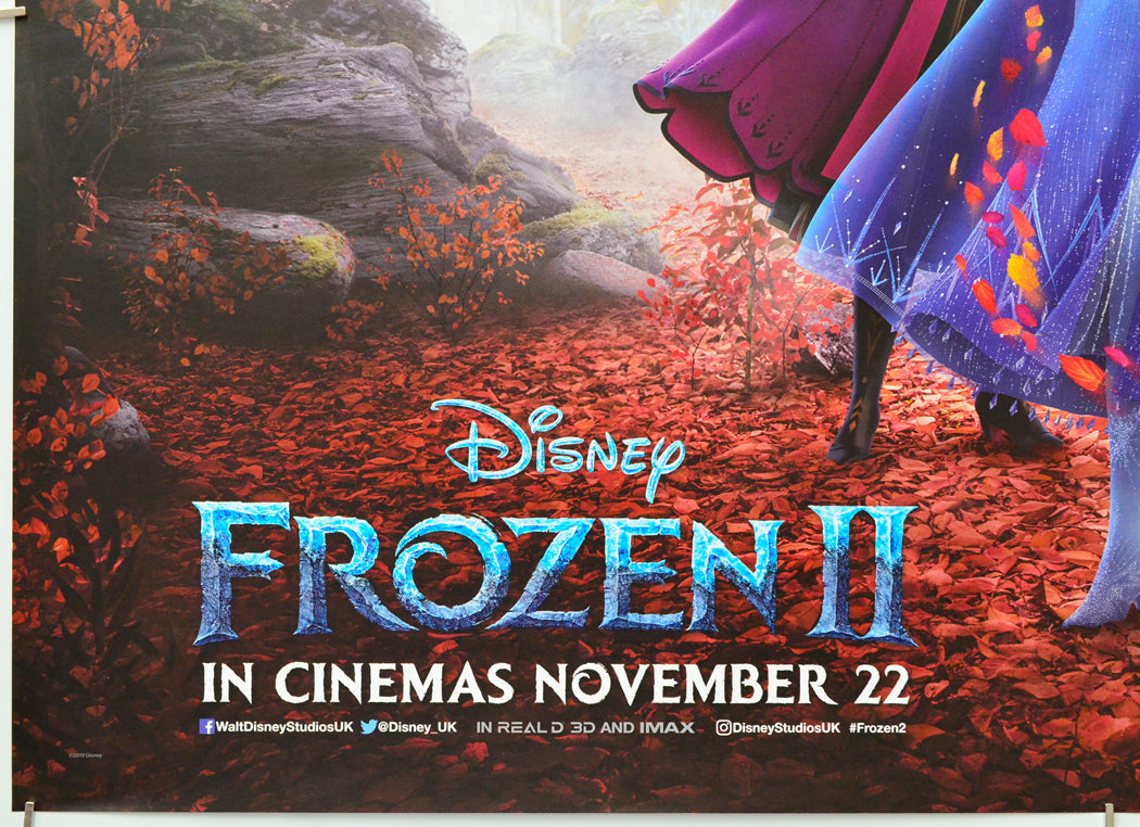 Frozen II (Bottom Left) Cinema Quad Movie Poster 