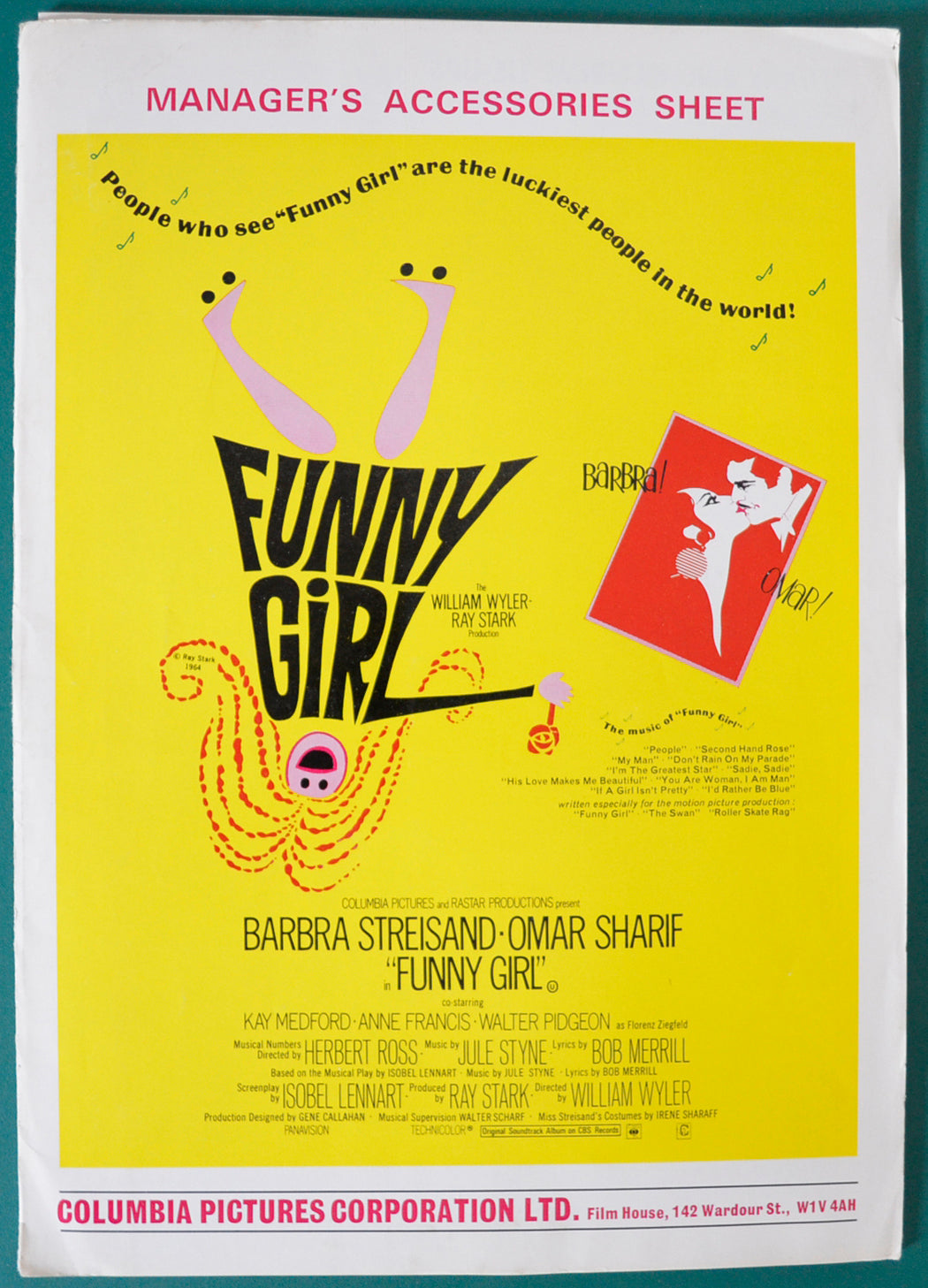 Funny Girl   Original 4 Page Cinema Exhibitor's Campaign Press Book 