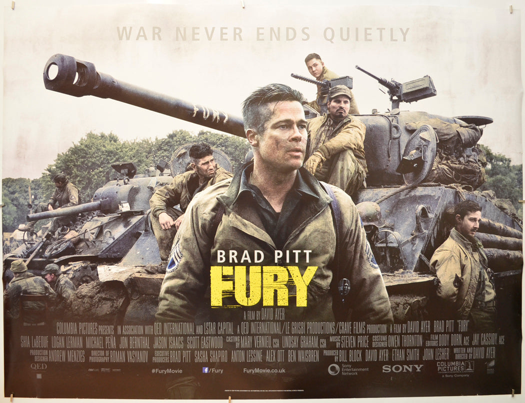 Fury  Original Quad Poster - Film Poster - Movie Poster