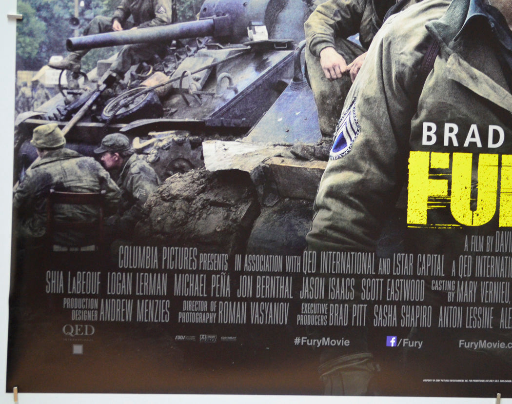 Fury (Bottom Left) Cinema Quad Movie Poster 