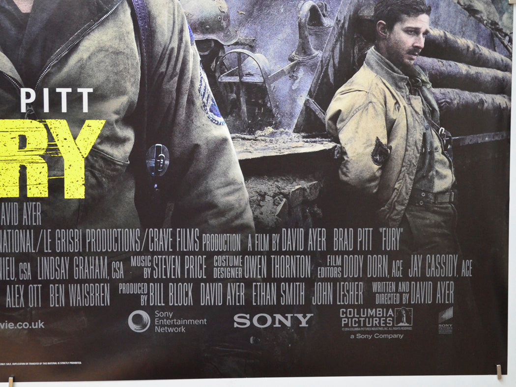 Fury (Bottom Right) Cinema Quad Movie Poster 