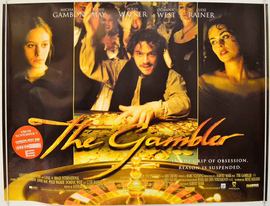 The Gambler  Original British Quad Poster - Film Poster - Movie Poster 