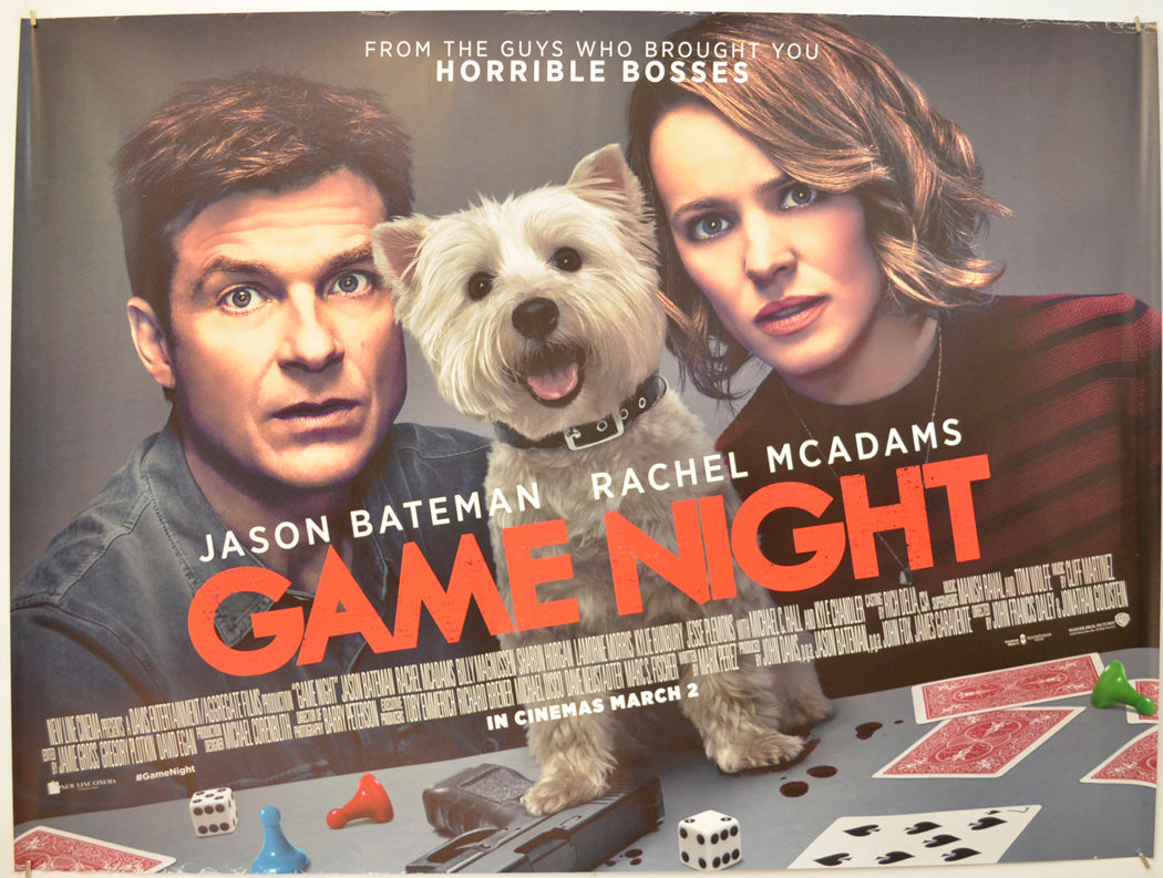 Game Night Original Quad Poster - Film Poster - Movie Poster