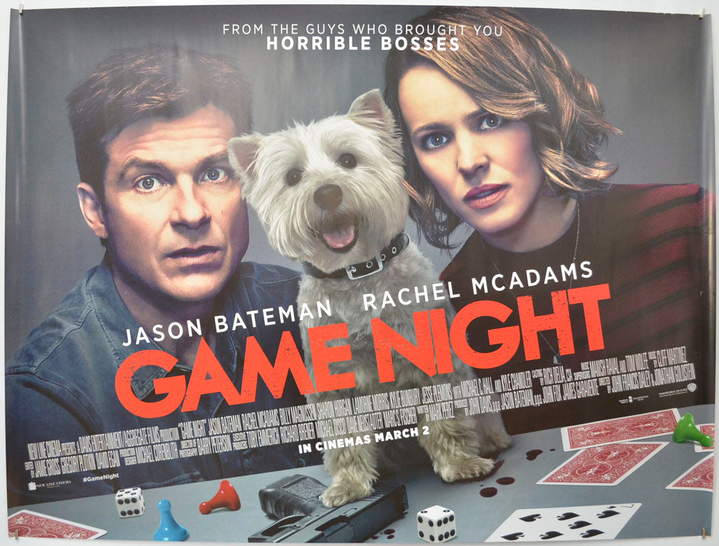 Game Night  Original Quad Poster - Film Poster - Movie Poster