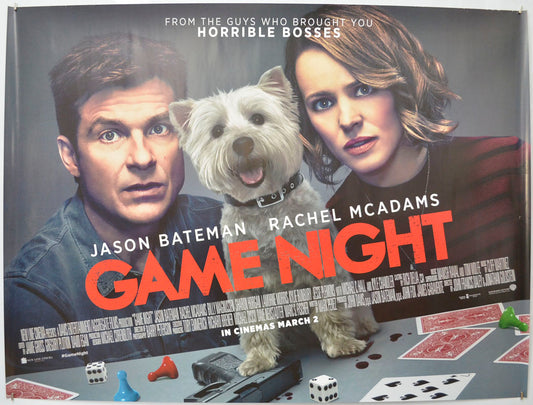 Game Night  Original Quad Poster - Film Poster - Movie Poster