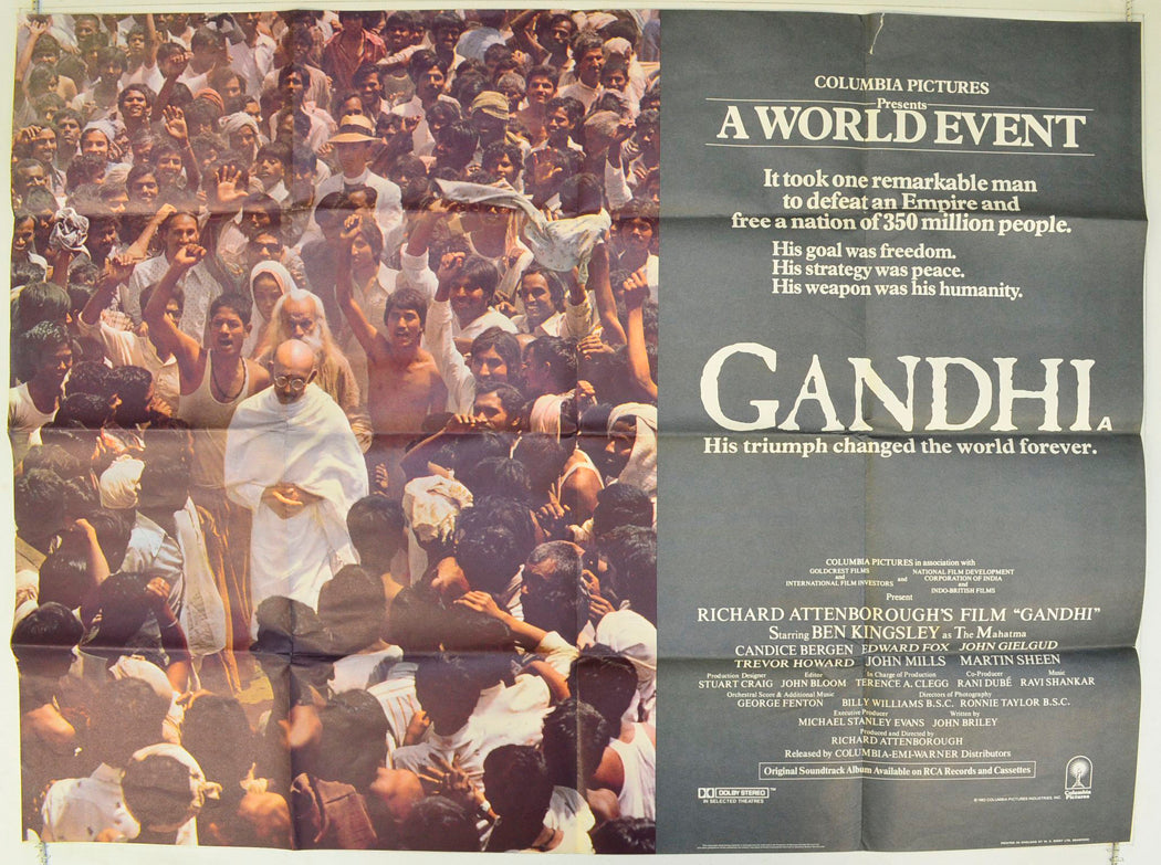 Gandhi Original British Quad Poster - Film Poster - Movie Poster 