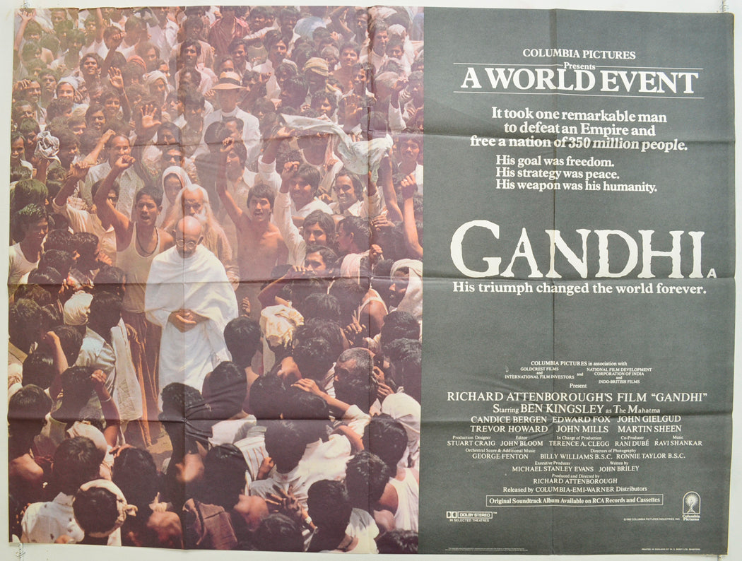 Gandhi   Original Quad Poster - Film Poster - Movie Poster 