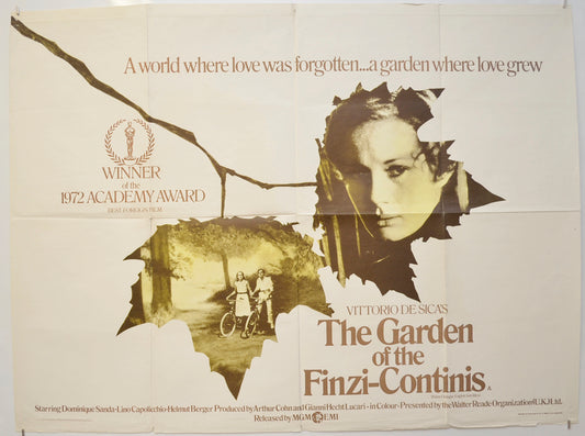 The Garden Of The Finzi-Continis (a.k.a. Il giardino dei Finzi Contini)  Original Quad Poster - Film Poster - Movie Poster