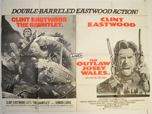 The Gauntlet / The Outlaw Josey Wales   Original British Quad Poster - Film Poster - Movie Poster 