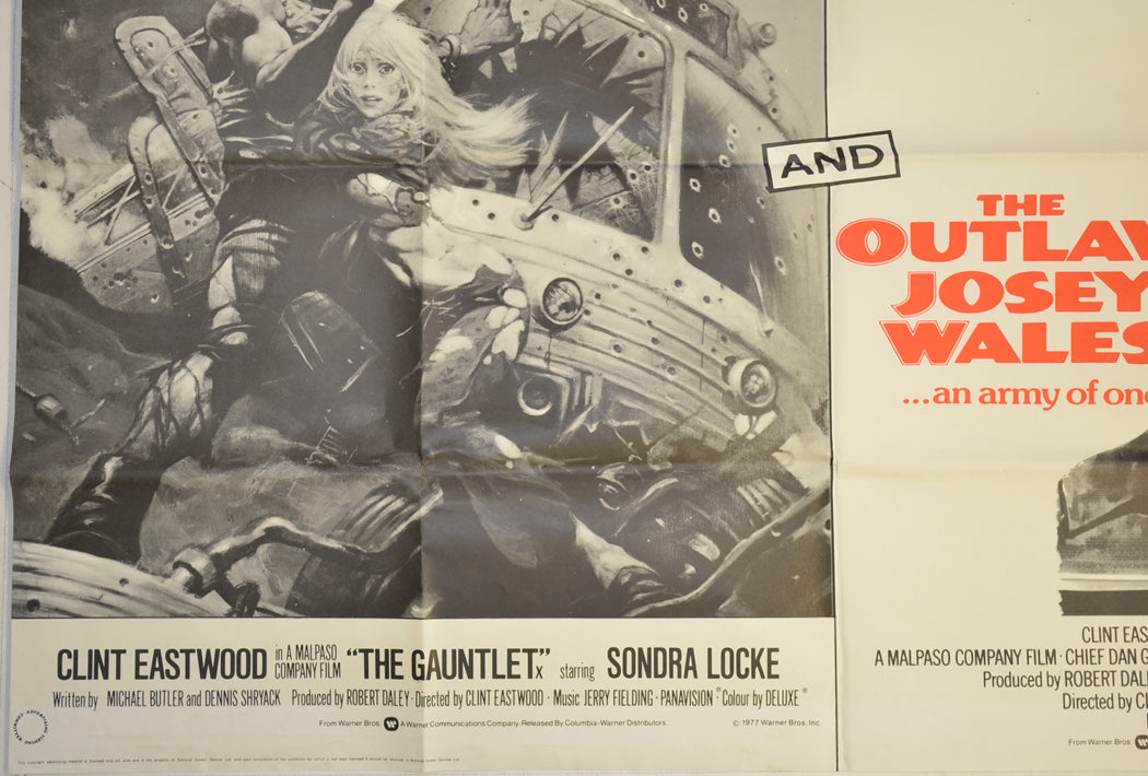 THE GAUNTLET / THE OUTLAW JOSEY WALES (Bottom Left) Cinema Quad Movie Poster 