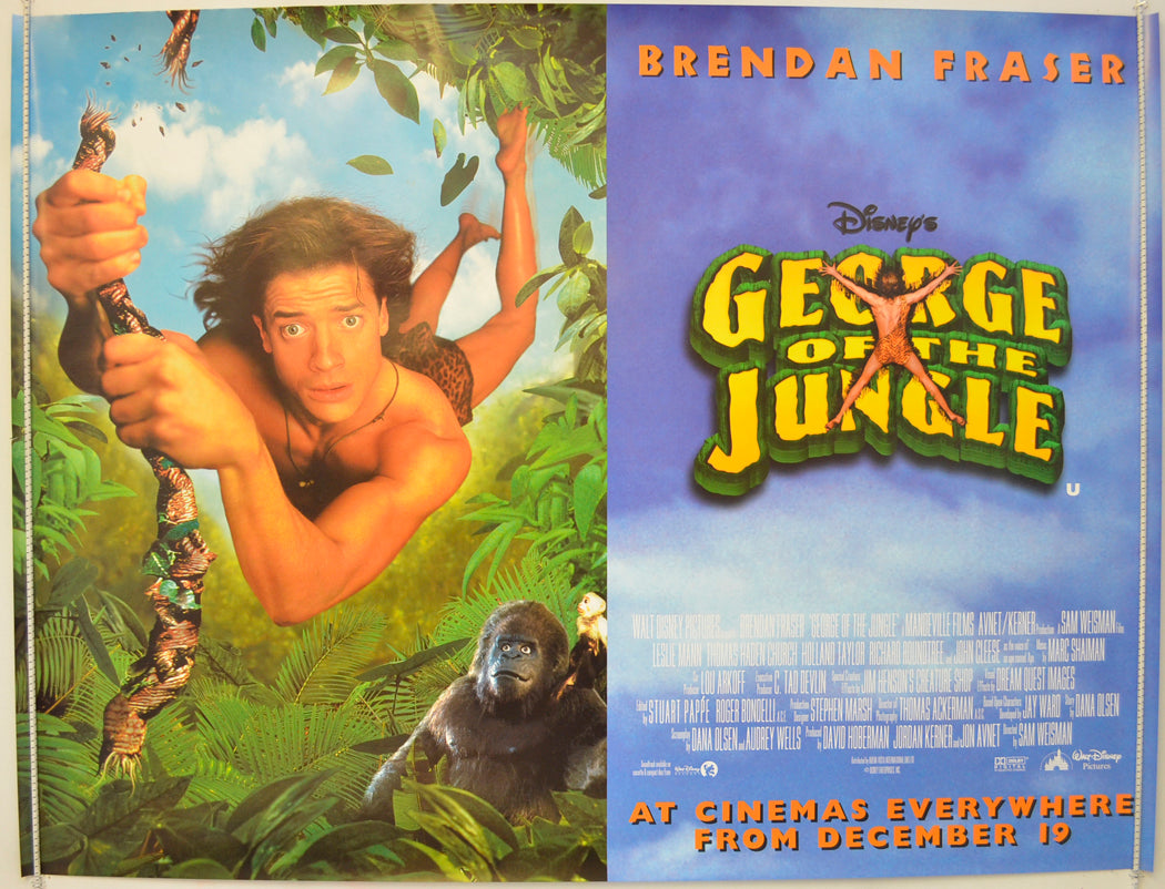 George Of The Jungle  Original Quad Poster - Film Poster - Movie Poster 