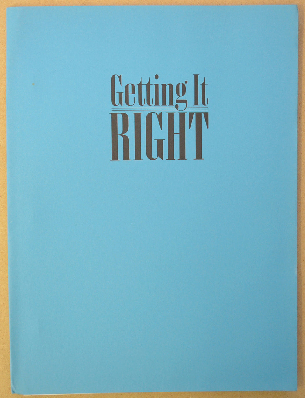 GETTING IT RIGHT Original Cinema Press Kit – Production Info 