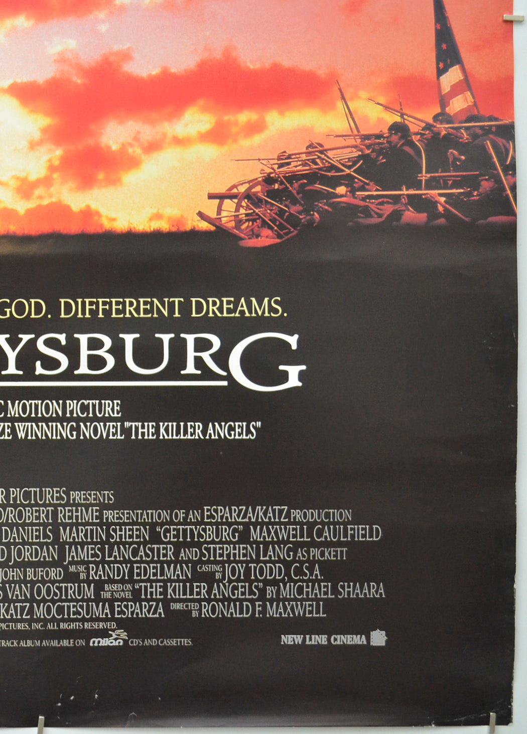 GETTYSBURG (Bottom Right) Cinema One Sheet Movie Poster 