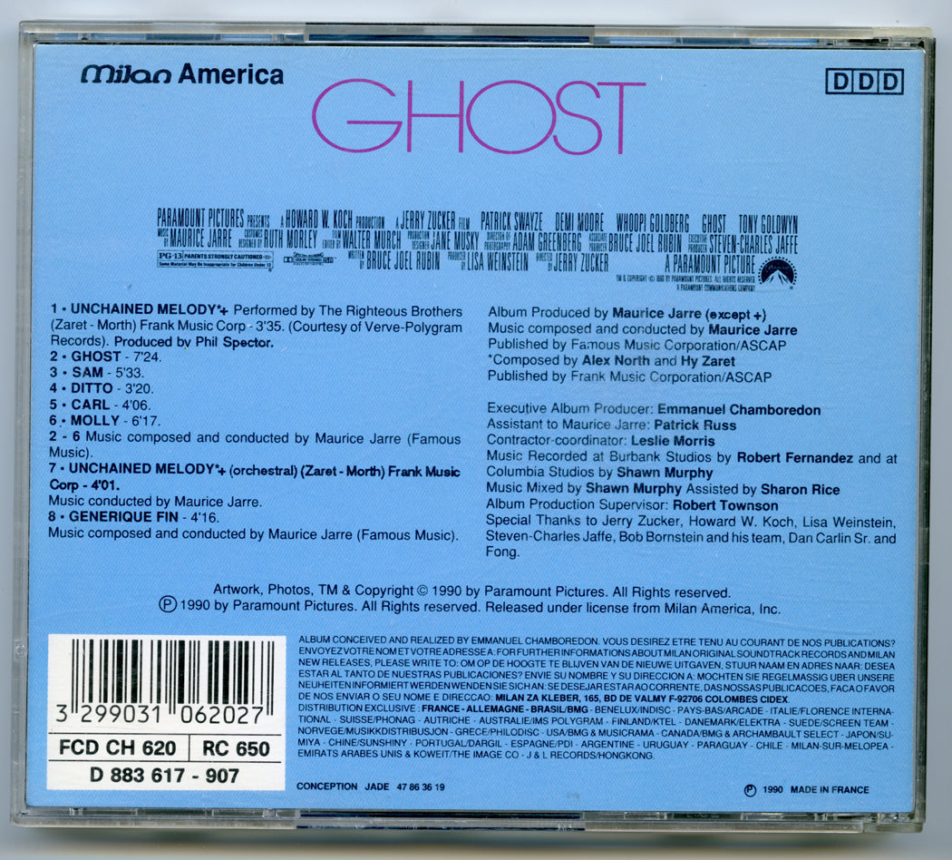 GHOST Original CD Soundtrack (back) 