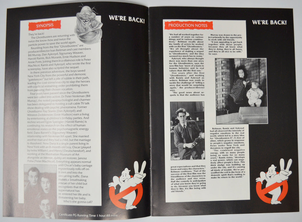 GHOSTBUSTERS II Cinema Exhibitors Campaign Pressbook - INSIDE 