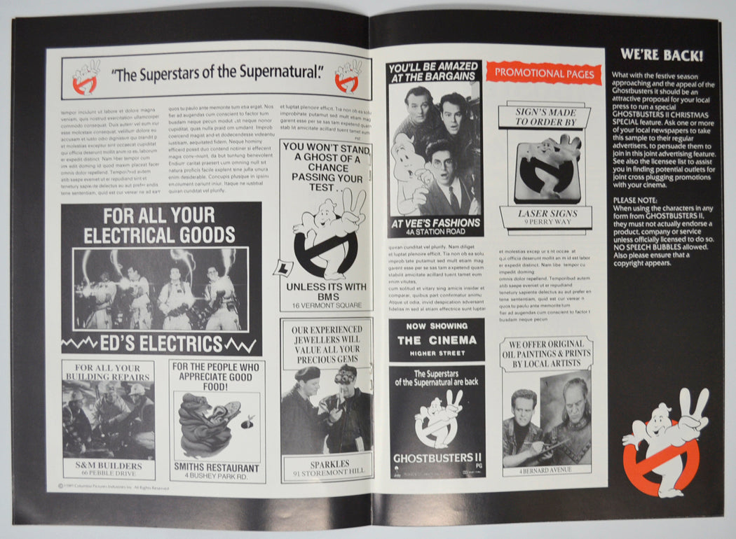 GHOSTBUSTERS II Cinema Exhibitors Campaign Pressbook - INSIDE 