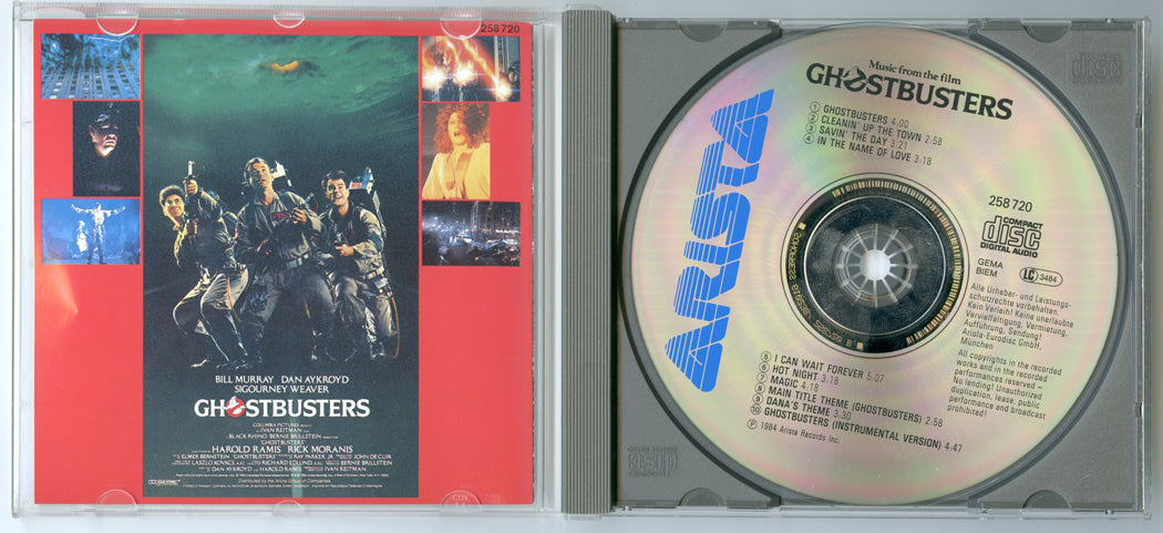 GHOSTBUSTERS Original CD Soundtrack (Inside) 