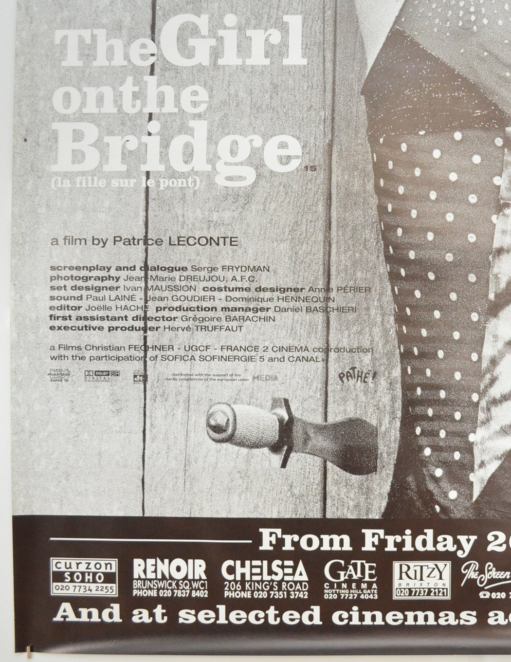 THE GIRL ON THE BRIDGE (Bottom Left) Cinema 4 Sheet Movie Poster 