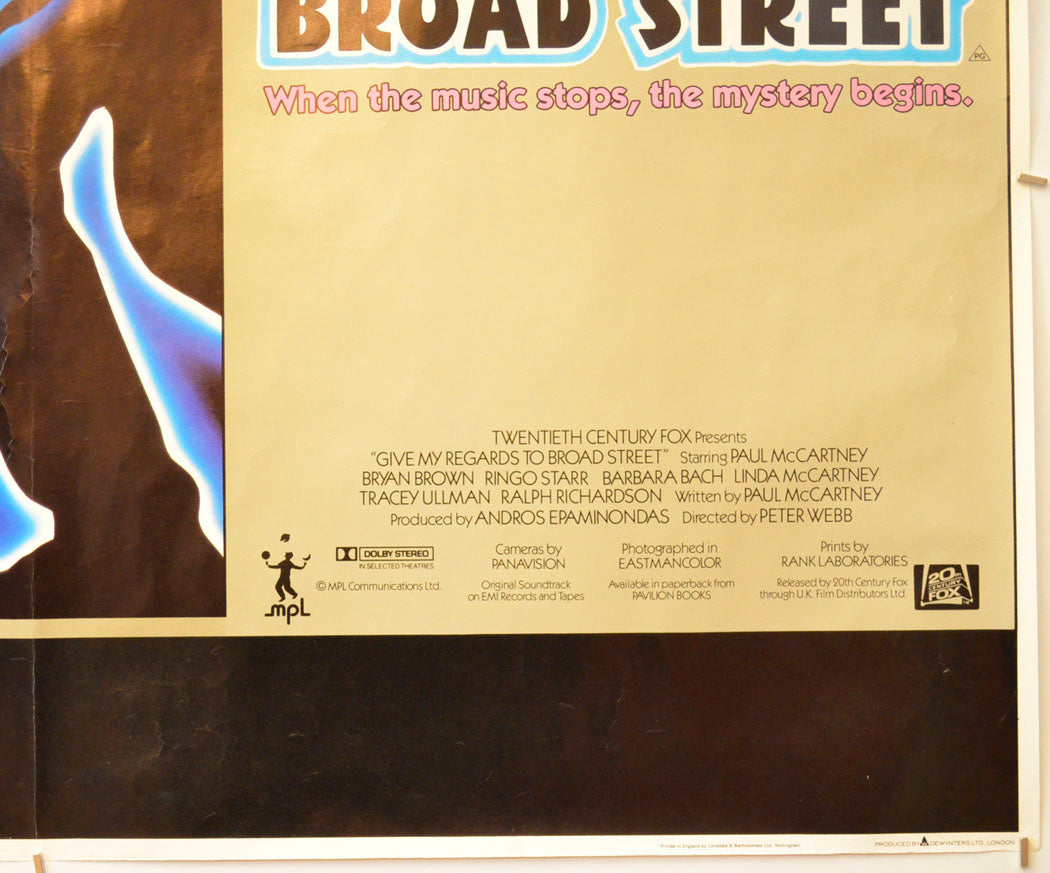 GIVE MY REGARDS TO BROAD STREET (Bottom Right) Cinema Quad Movie Poster 