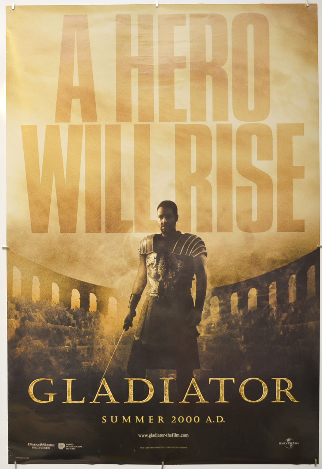 Gladiator (Teaser / Advance Version) Original One Sheet Poster - Film Poster - Movie Poster