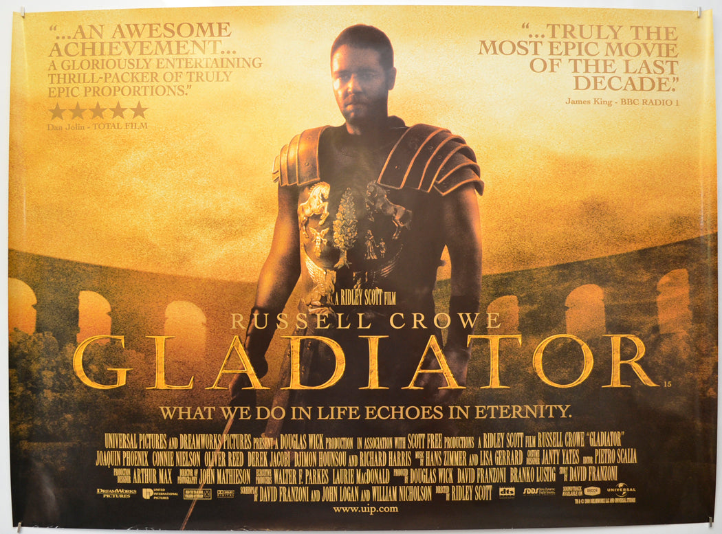 Gladiator  Original Quad Poster - Film Poster - Movie Poster