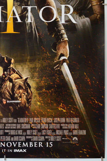 Gladiator II (Bottom Right) Cinema One Sheet Movie Poster 